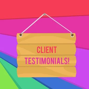 Word writing text Client Testimonials. Business concept for Written Declaration 스톡 일러스트
