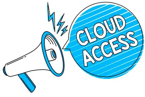 Word writing text Cloud Access. Business concept for Software tool between the Illustrazione stock