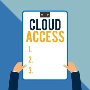 Word writing text Cloud Access. Business concept for Software tool between the Illustrazione stock