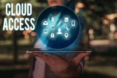 Word writing text Cloud Access. Business concept for Software tool between the Stock Photos