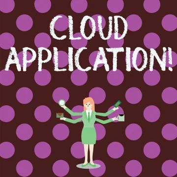 Word writing text Cloud Application. Business concept for the software program 스톡 일러스트