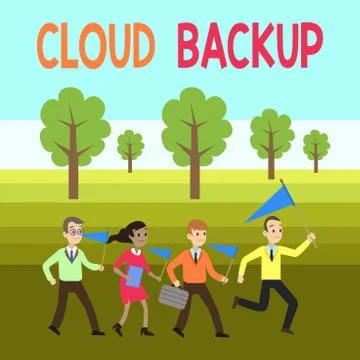 Word writing text Cloud Backup. Business concept for enable customers to Stock Illustration