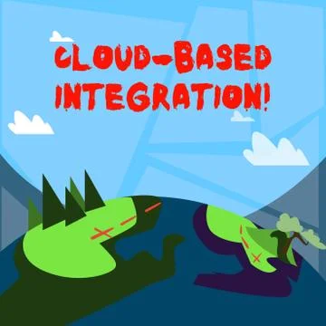 Word writing text Cloud Based Integration. Business concept for tools and tec Illustrazione stock