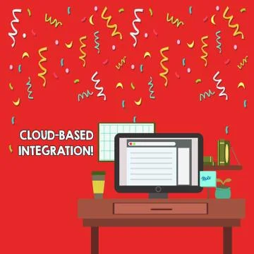 Word writing text Cloud Based Integration. Business concept for tools and tec Illustrazione stock