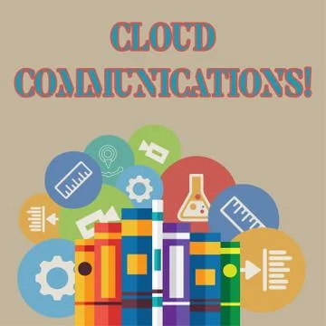 Word writing text Cloud Communications. Business concept for the internetbased Stock Illustration