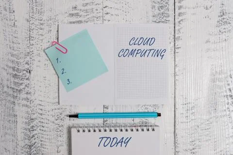 Word writing text Cloud Computing. Business concept for use a network of remote 写真素材