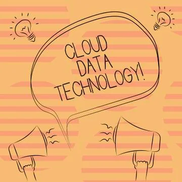 Word writing text Cloud Data Technology. Business concept for Save and access Illustrazione stock