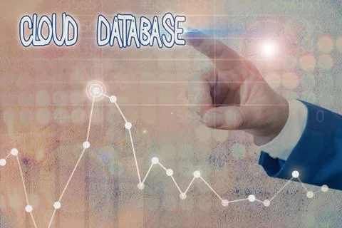 Word writing text Cloud Database. Business concept for optimized or built for a Stock Photos