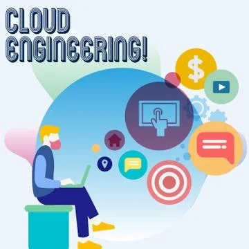 Word writing text Cloud Engineering. Business concept for application of Illustrazione stock