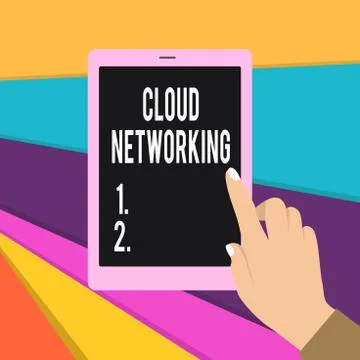 Word writing text Cloud Networking. Business concept for is term describing Illustrazione stock