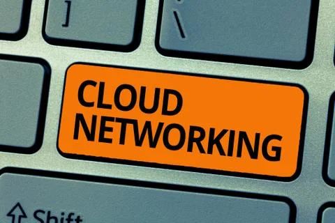Word writing text Cloud Networking. Business concept for is term describing Stock Photos