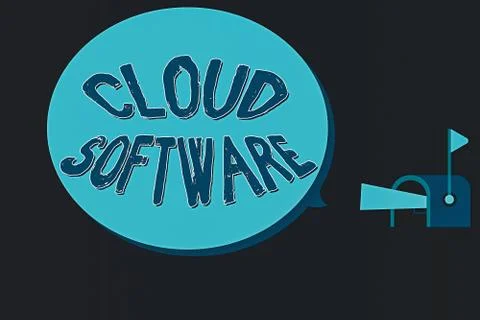 Word writing text Cloud Software. Business concept for Programs used in Storing 库存插图