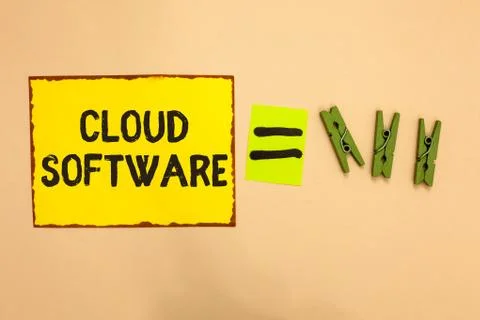 Word writing text Cloud Software. Business concept for Programs used in Storing Stock Photos