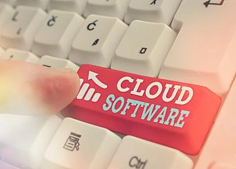 Word writing text Cloud Software. Business concept for Programs used in Storing 스톡 사진