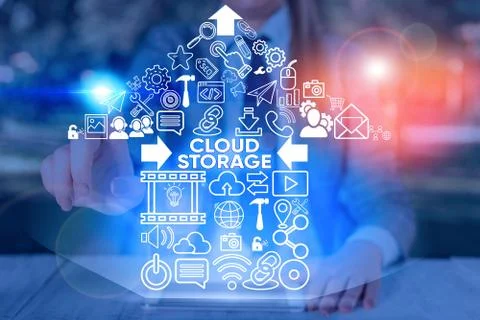 Word writing text Cloud Storage. Business concept for the digital data is stored Stock Photos