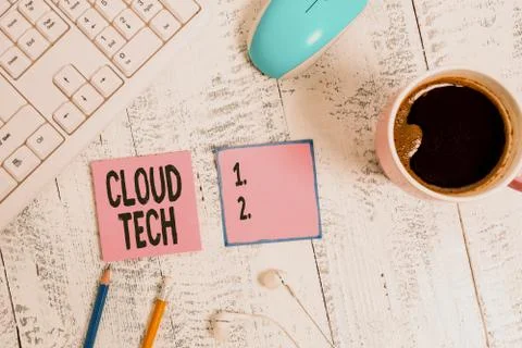 Word writing text Cloud Tech. Business concept for storing and accessing data Stock Photos