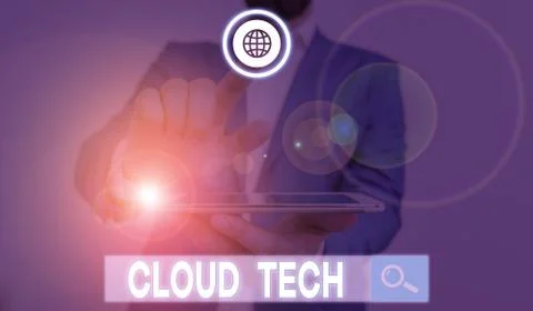 Word writing text Cloud Tech. Business concept for storing and accessing data Stock Photos