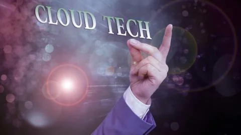 Word writing text Cloud Tech. Business concept for storing and accessing data Stock Photos