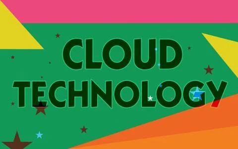 Word writing text Cloud Technology. Business concept for storing and accessing 库存插图