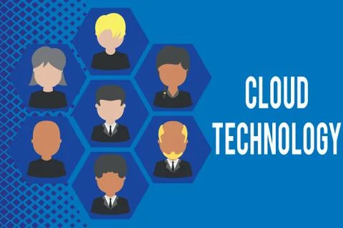 Word writing text Cloud Technology. Business concept for storing and accessing 库存插图