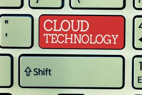 Word writing text Cloud Technology. Business concept for storing and accessing Stockfoto's