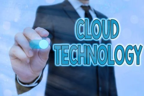 Word writing text Cloud Technology. Business concept for storing and accessing Foto stock