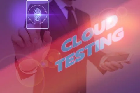 Word writing text Cloud Testing. Business concept for is the assessment of a Web Stock Photos