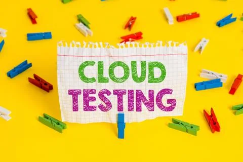 Word writing text Cloud Testing. Business concept for is the assessment of a Web 스톡 사진