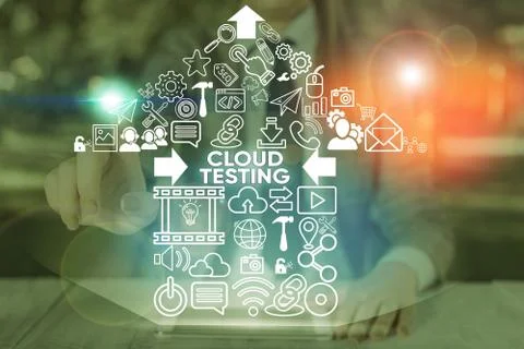 Word writing text Cloud Testing. Business concept for is the assessment of a Web Stock Photos