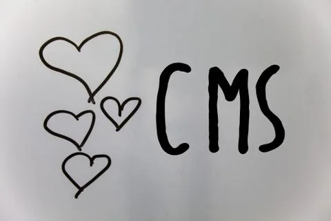 Word writing text Cms. Business concept for Content Management System support Foto stock