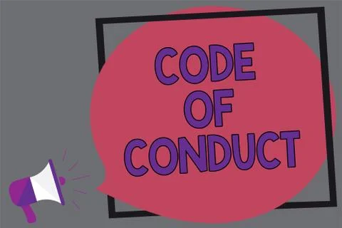 Word writing text Code Of Conduct. Business concept for Ethics rules moral codes イラスト素材