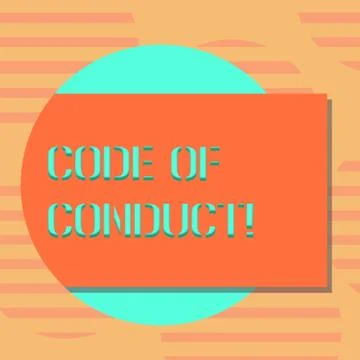 Word writing text Code Of Conduct. Business concept for Ethics rules moral codes Stock-Illustration