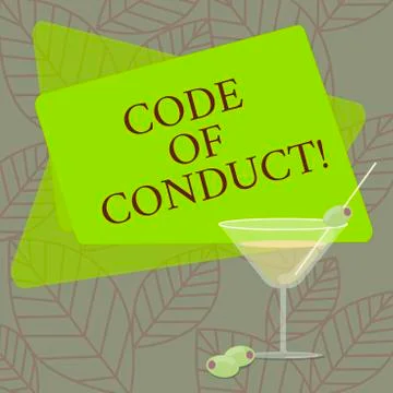 Word writing text Code Of Conduct. Business concept for Ethics rules moral codes Stock Illustration
