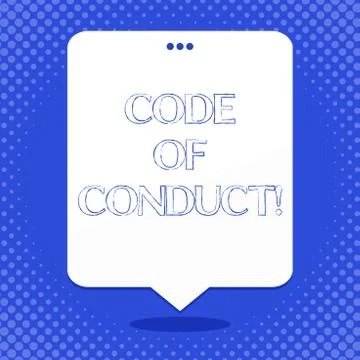 Word writing text Code Of Conduct. Business concept for Follow principles and Stock-Illustration