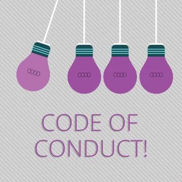 Word writing text Code Of Conduct. Business concept for Follow principles and Stock Illustration