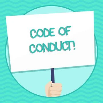 Word writing text Code Of Conduct. Business concept for Follow principles and 스톡 일러스트