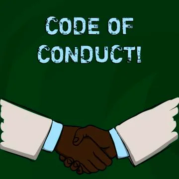 Word writing text Code Of Conduct. Business concept for Follow principles and Stock Illustration