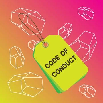 Word writing text Code Of Conduct. Business concept for Ethics rules moral codes Stockillustratie