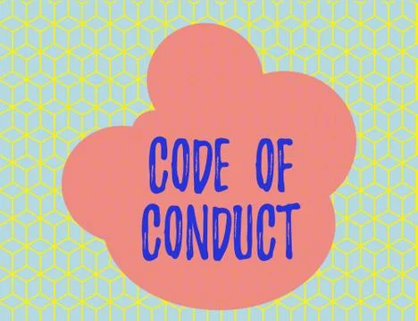 Word writing text Code Of Conduct. Business concept for Ethics rules moral codes Stock Illustration