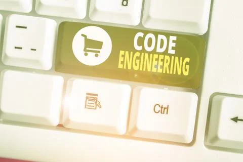 Word writing text Code Engineering. Business concept for application of Stock Photos