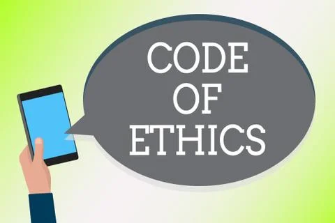 Word writing text Code Of Ethics. Business concept for Moral Rules Ethical Stock Illustration