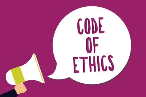 Word writing text Code Of Ethics. Business concept for Moral Rules Ethical Stock Illustration