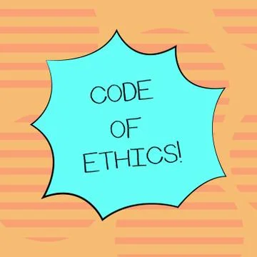 Word writing text Code Of Ethics. Business concept for Moral Rules Ethical Stock Illustration