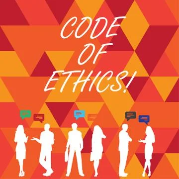 Word writing text Code Of Ethics. Business concept for Moral Rules Ethical Stock Illustration