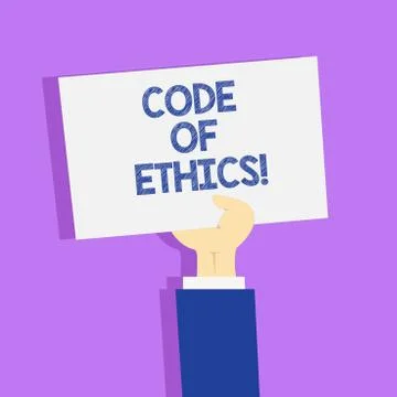 Word writing text Code Of Ethics. Business concept for Moral Rules Ethical 스톡 일러스트