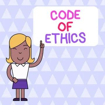 Word writing text Code Of Ethics. Business concept for basic guide for Stock Illustration