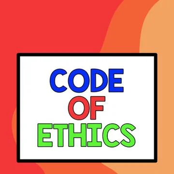 Word writing text Code Of Ethics. Business concept for Moral Rules Ethical Stock-Illustration