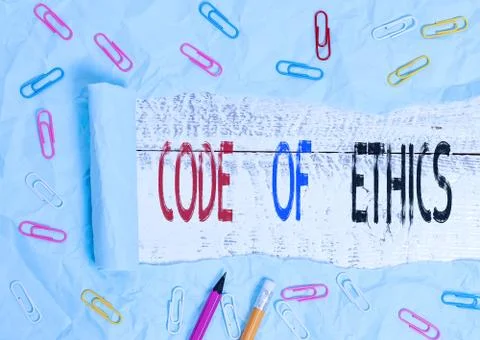 Word writing text Code Of Ethics. Business concept for basic guide for 写真素材