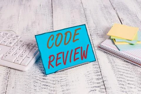Word writing text Code Review. Business concept for single most effective Stock Photos