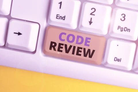 Word writing text Code Review. Business concept for single most effective Stock Photos